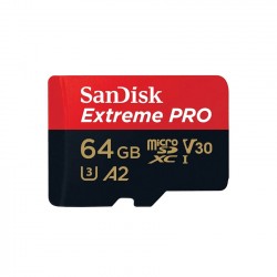 Thẻ nhớ Sandisk 64GB Extreme Pro microSDXC V30, U3, C10, A2 UHS-I 200MB/s R, 90MB/s SDSQXCU-064G-GN6MA 